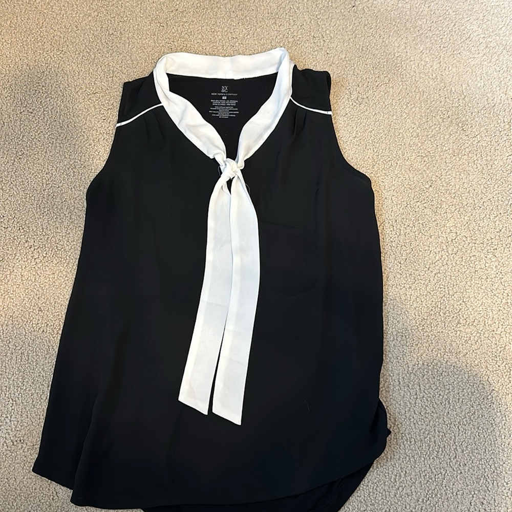 New York & Co Tied Blouse Size S